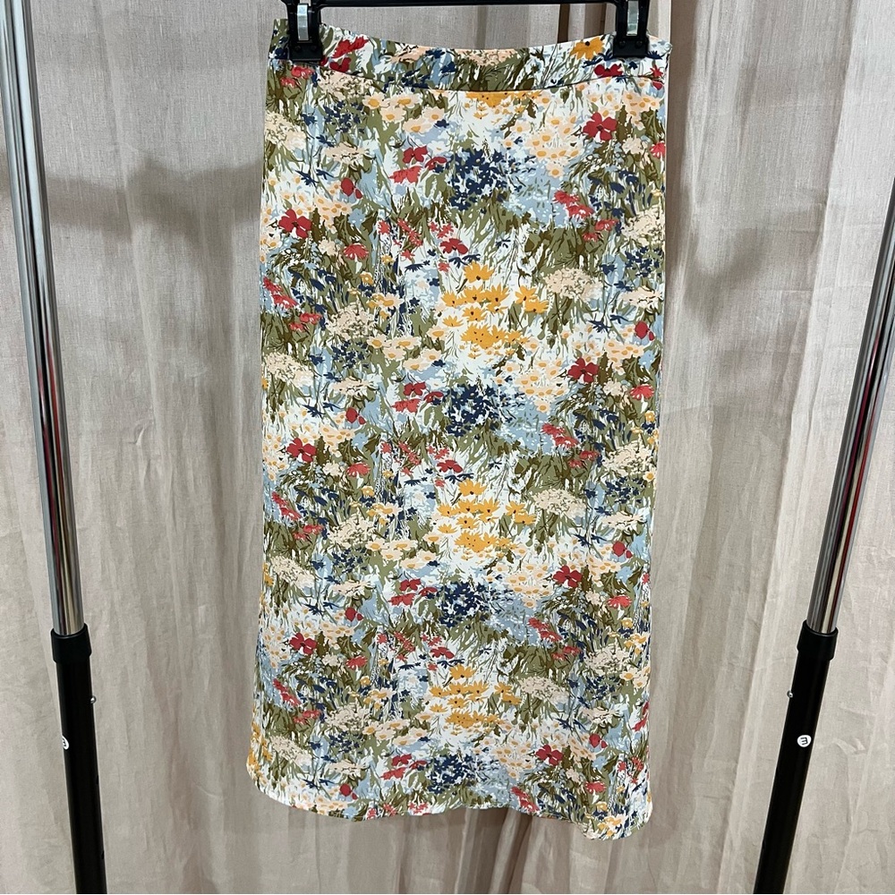 Commense Multicolor Floral Midi Skirt